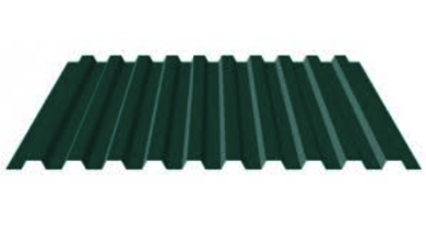 профнастил окрашенный зеленый мох ral 6005 с21 0.45x1000x2000 мм