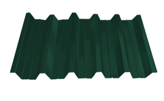 профнастил окрашенный зеленый мох нс44 0.4x1000 мм