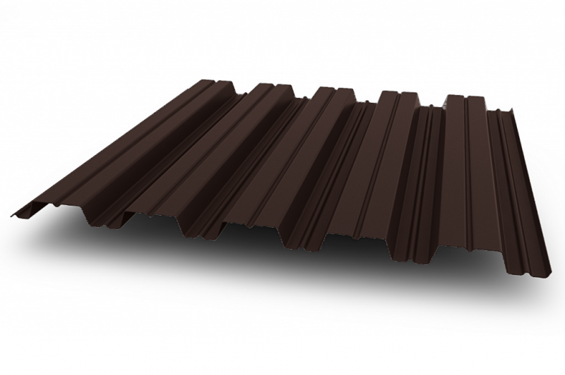профнастил окрашенный шоколадно-коричневый нс44 0.45x1000 мм ral 8017