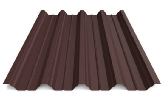 профнастил окрашенный шоколадно-коричневый н60 0.6x845 мм