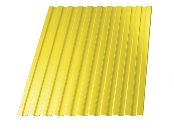 профнастил окрашенный желтый с8 0.45x1150 мм