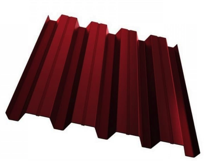 профнастил окрашенный рубин красный н60 0.5x845 мм