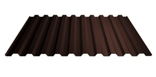профнастил окрашенный шоколадно-коричневый с21 0.4x1000x2000 мм