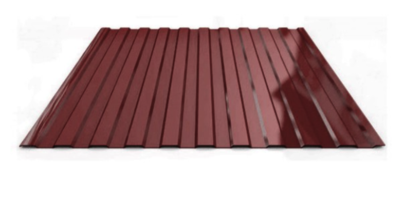 профнастил окрашенный красно-коричневый с8 0.4x1150 мм ral 8012
