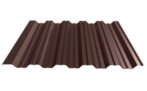 профнастил окрашенный шоколадно-коричневый ral 8017 нс35 0.45x1000 мм